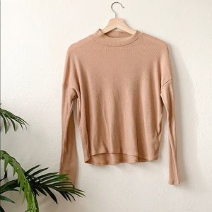 Mock neck long sleeve crop sweater